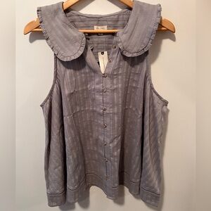 Pilcro Keira Collared Button-Front Blouse Tank Edition